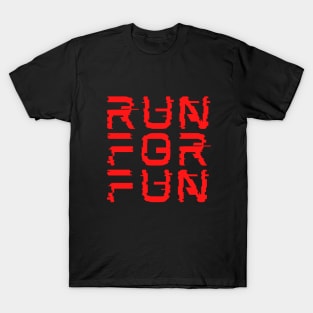 Run for Fun glitchy style T-Shirt